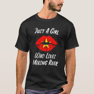 Lips Mouth Love Vietnamese Flag Mekong River T-Shirt