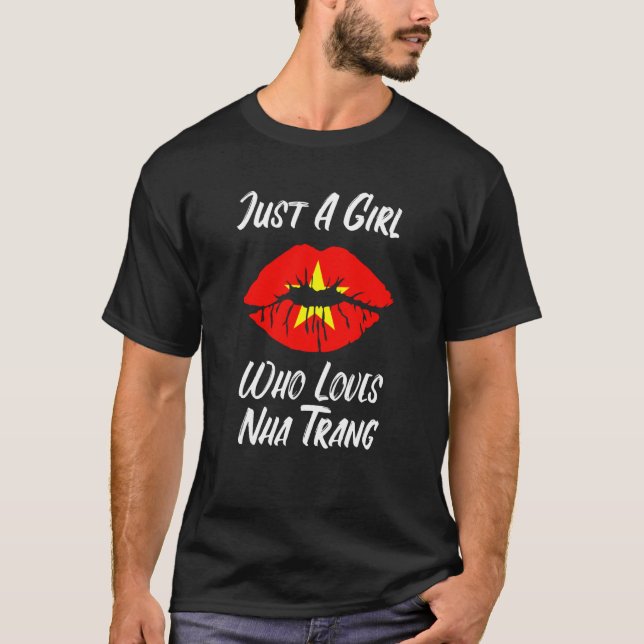 Lips Mouth Love Vietnamese Flag Nha Trang T-Shirt (Front)