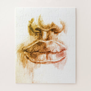 Lips & Nose Pencil Drawing Puzzle