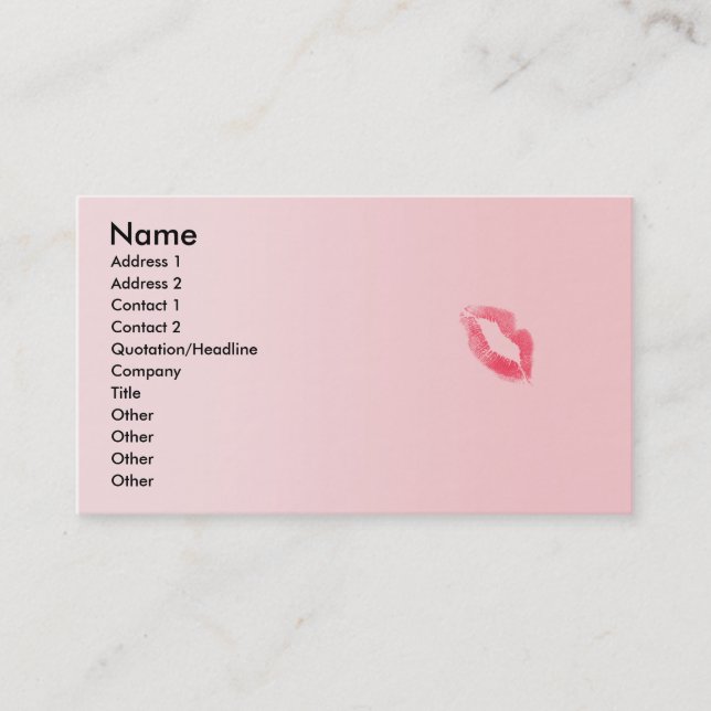 Lips on Pink Business Card (Front)