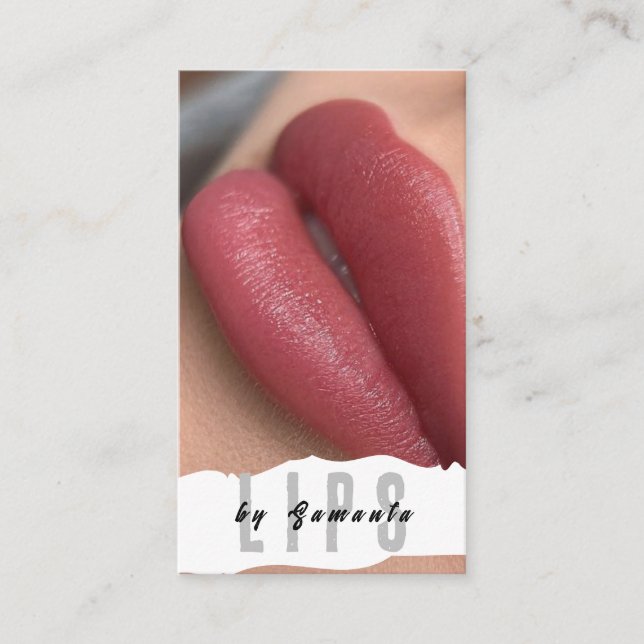 Lips PMU Microblading Henna Salon  Business Card (Front)