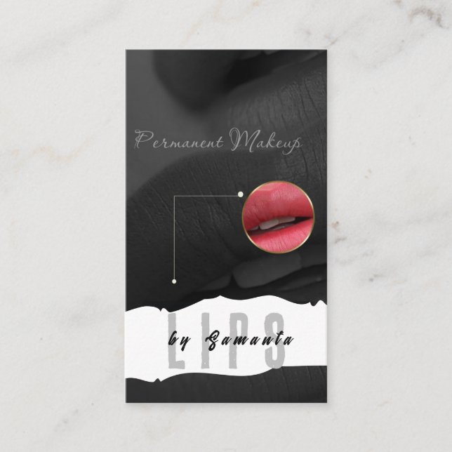 Lips PMU Microblading Henna Salon  Business Card (Front)