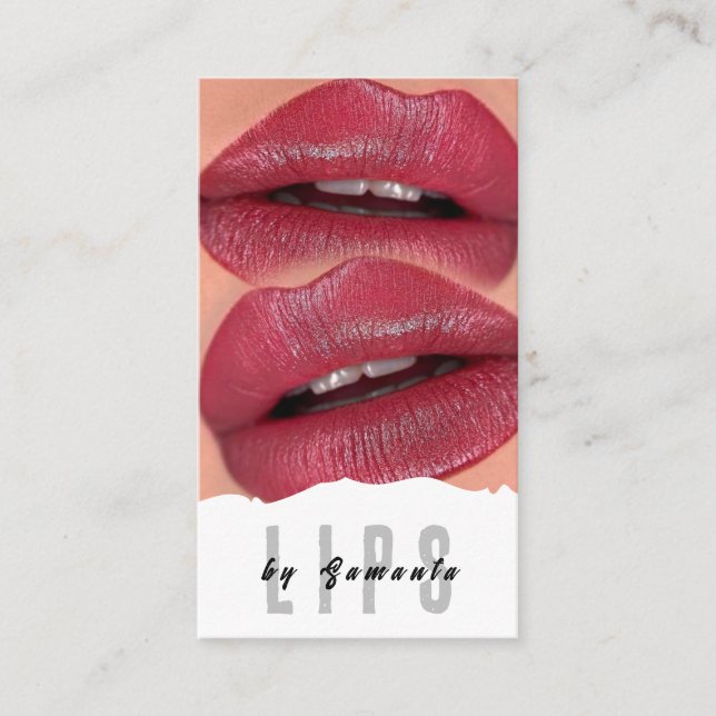 Lips PMU Microblading Henna Salon  Business Card (Front)