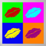 lips'  poster<br><div class="desc">Lipstick kisses in famous pop art style on poster</div>