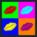 lips' poster<br><div class="desc">Lipstick kisses in famous pop art style on poster</div>