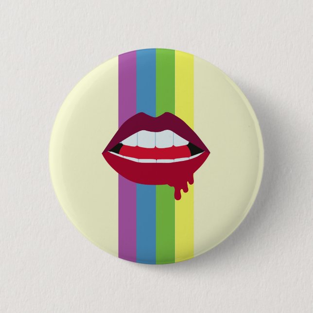 Lips & Rainbow Badge (Front)