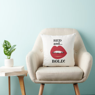 Lips Red and Bold Lips Cushion