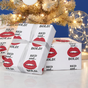 Lips Red and Bold Lips Wrapping Paper