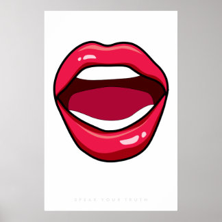 Lips Retro Pop Art Poster 60s 70s | Quote