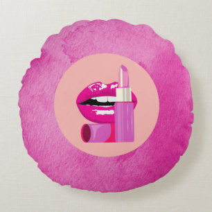 Lips Round Cushion