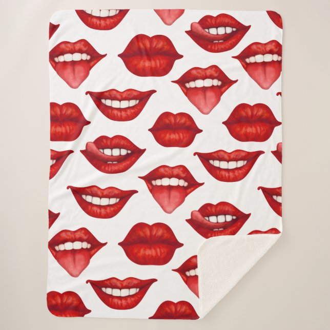 Lips Sherpa Blanket (Front)