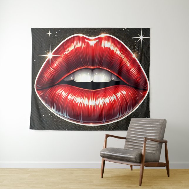 Lips Tapestry (In Situ (Horizontal))