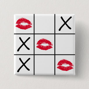 Lips Tic Tac Toe 15 Cm Square Badge