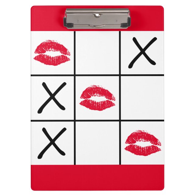 Lips Tic Tac Toe Clipboard (Front)
