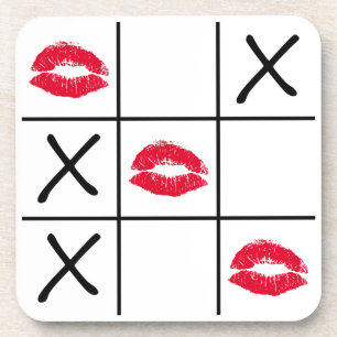 Lips Tic Tac Toe Coaster
