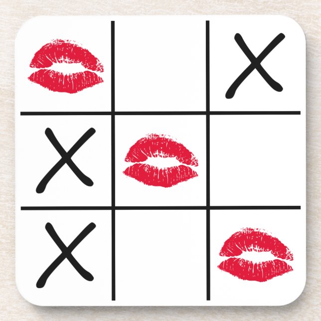 Lips Tic Tac Toe Coaster (Front)