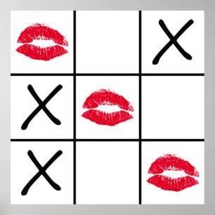 Lips Tic Tac Toe Poster