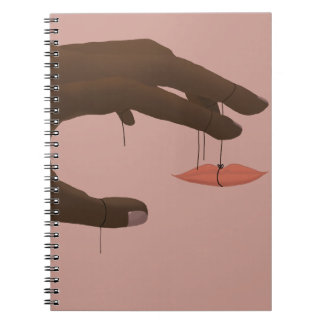 Lips tied to Hand Notebook