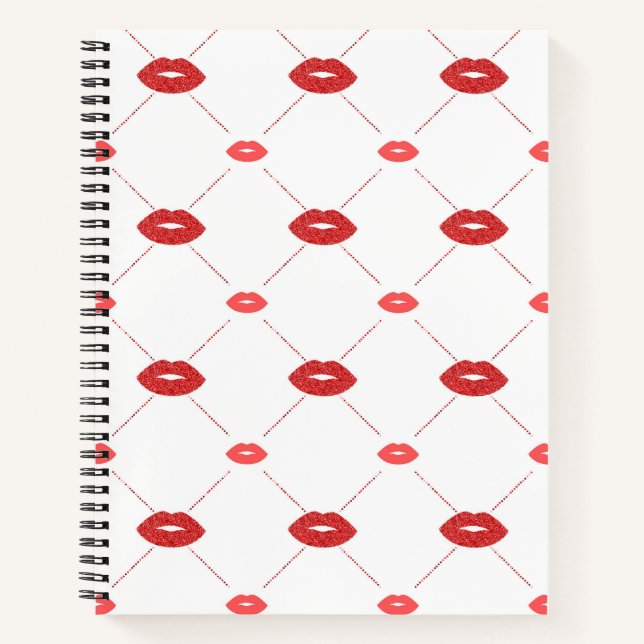 Lips with red glitter notebook (Front)