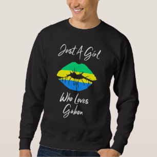 Lips Women's Girls Gabon Flag Sweatshirt
