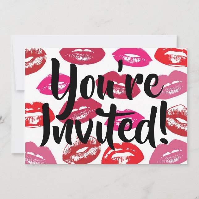 Lips You're invited Invitation (Front)