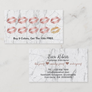 LipSense Distributor Rose Gold Lips Loyalty Reward Card