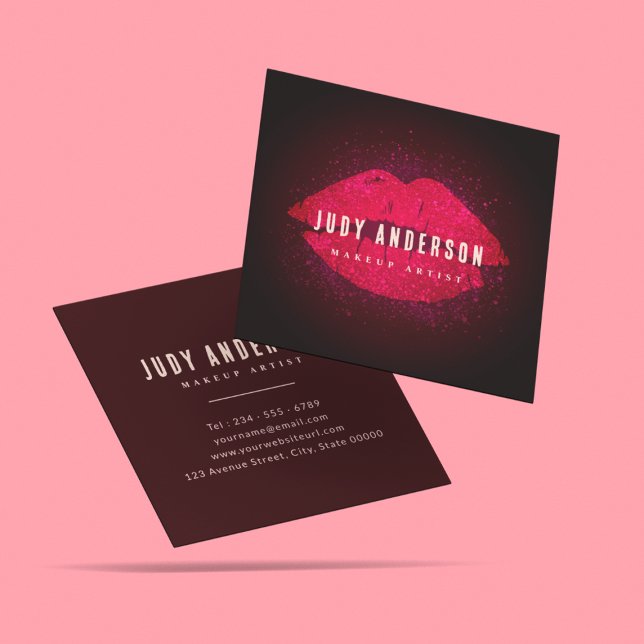 Lipsense Gold Rose Makeup  Artist Beauty Salon Square Business Card (Creator Uploaded)