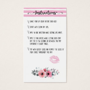 Lipsense Intructions card