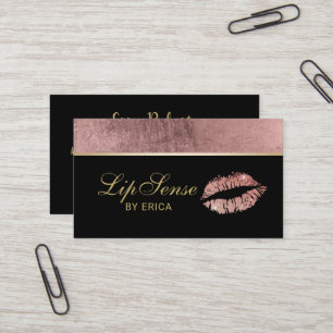 Lipsense Makeup Artist Rose Gold Lips Social Media Business Card