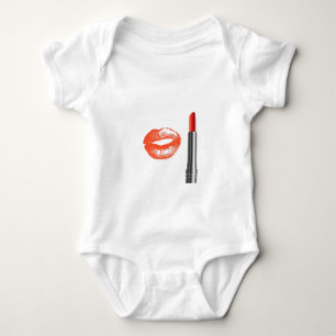lipstick and lips baby bodysuit