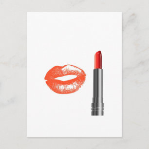 lipstick and lips postcard