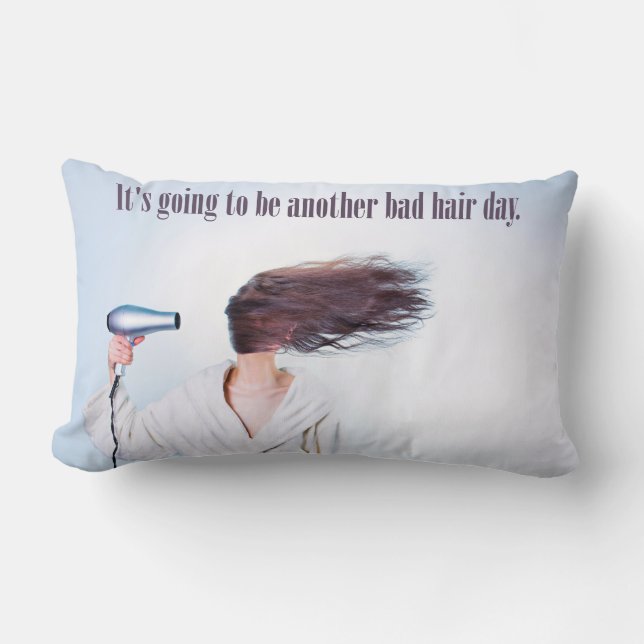 Lipstick / Bad Hair Day custom name throw pillow (Front)