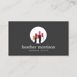 Lipstick Collage Logo 2 for Makeup Artists, Beauty Business Card
