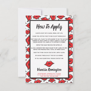 Lipstick Distributor Application / Tips Card