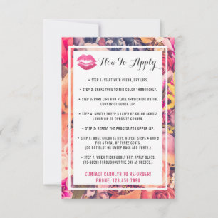 Lipstick Distributor Application / Tips Card