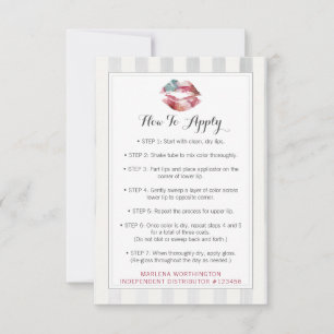 Lipstick Distributor Application / Tips Card