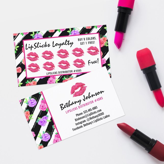 Lipstick Distributor Glam Rose Kiss Loyalty Stamp (Creator Uploaded)