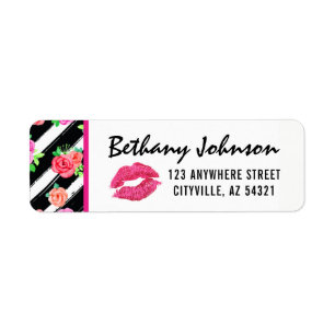Lipstick Distributor Glam Rose Lip Return Address Label