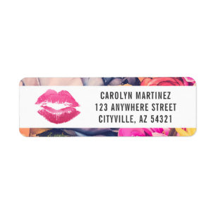 Lipstick Distributor Lip Kiss Return Address Label