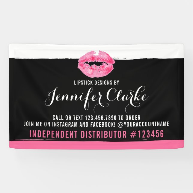 Lipstick Distributor Lips Kiss Trade Show / Party Banner (Horizontal)