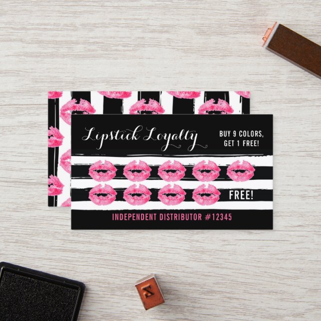 Lipstick Distributor Loyalty Punch Kiss Plain Back (Front/Back In Situ)