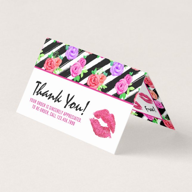 Lipstick Distributor Loyalty Stamp Kiss Thank You (Front)