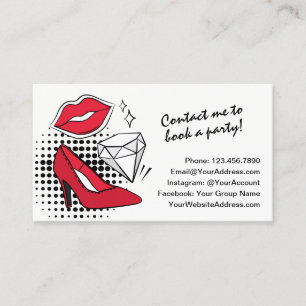 Lipstick Distributor Modern Glamour Beauty Kiss Business Card