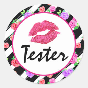 Lipstick Distributor Product Tester Glam Rose Kiss Classic Round Sticker