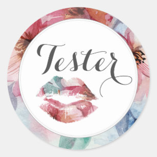 Lipstick Distributor Product Tester Watercolor Lip Classic Round Sticker
