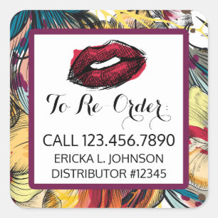 Lipstick Distributor Re-Order Labels Kiss Sticker