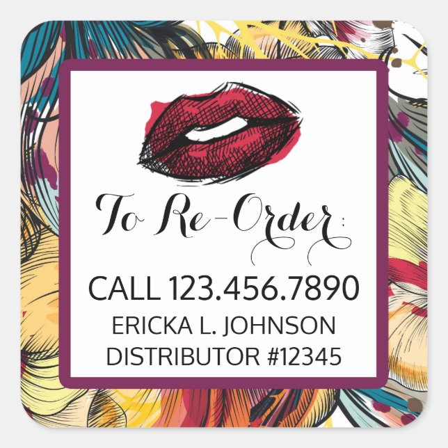 Lipstick Distributor Re-Order Labels Kiss Sticker (Front)