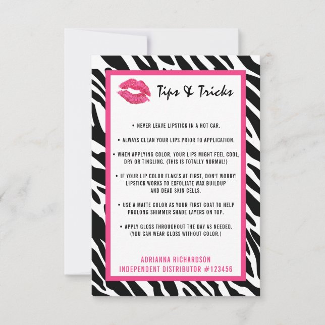 Lipstick Distributor Tips & Tricks Zebra Kiss Lips (Front)