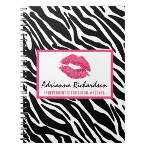 Lipstick Distributor Zebra Kiss Lips Personalised Notebook