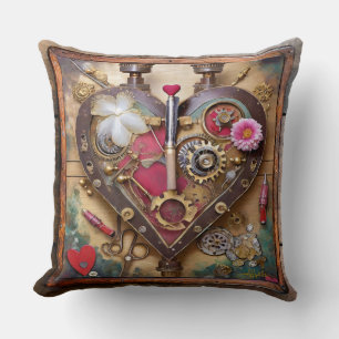 Lipstick Flowers Heart Steampunk Series Cushion
